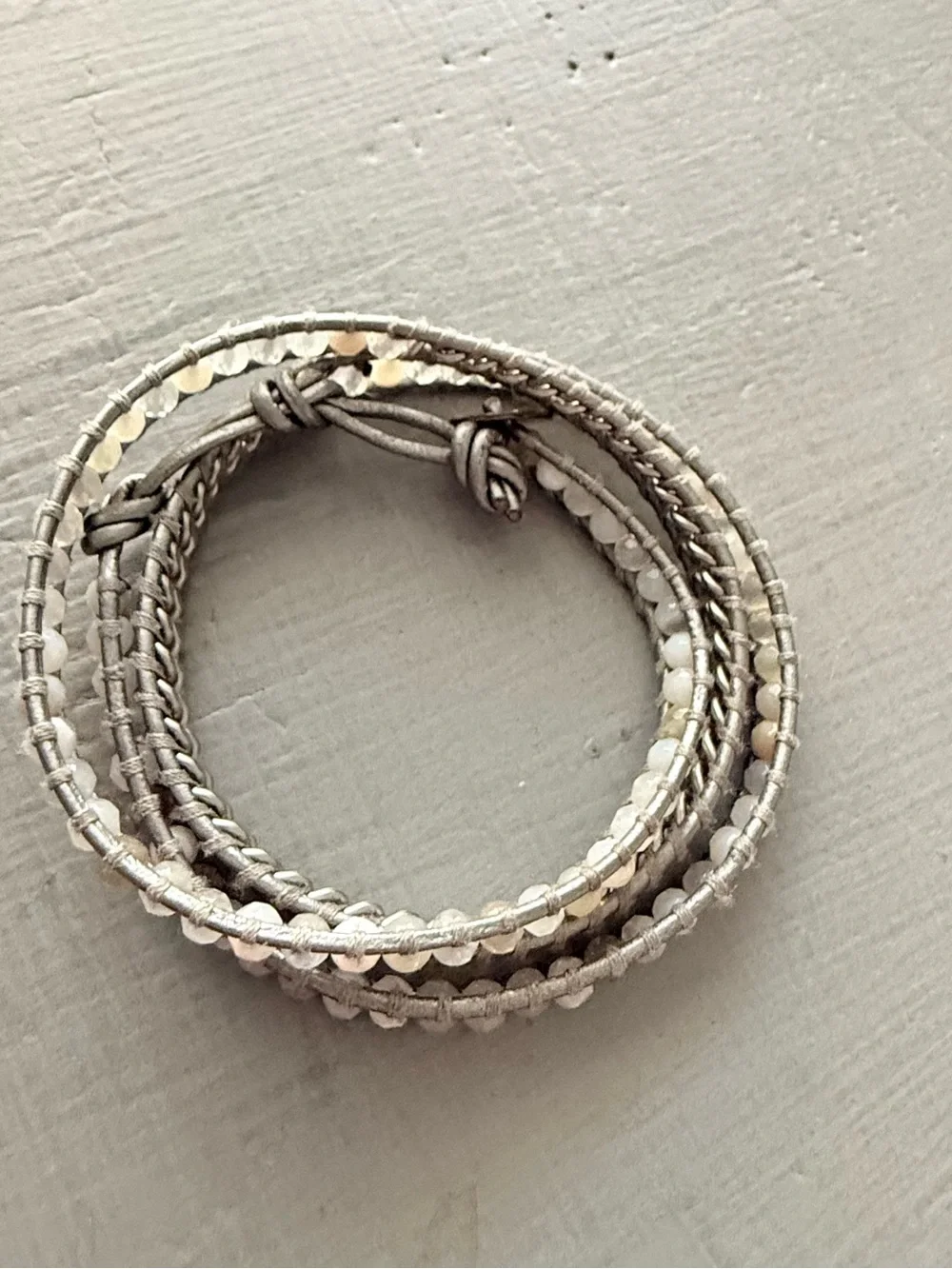 Chan Luu Boho Neutral Beaded Wrap Bracelet